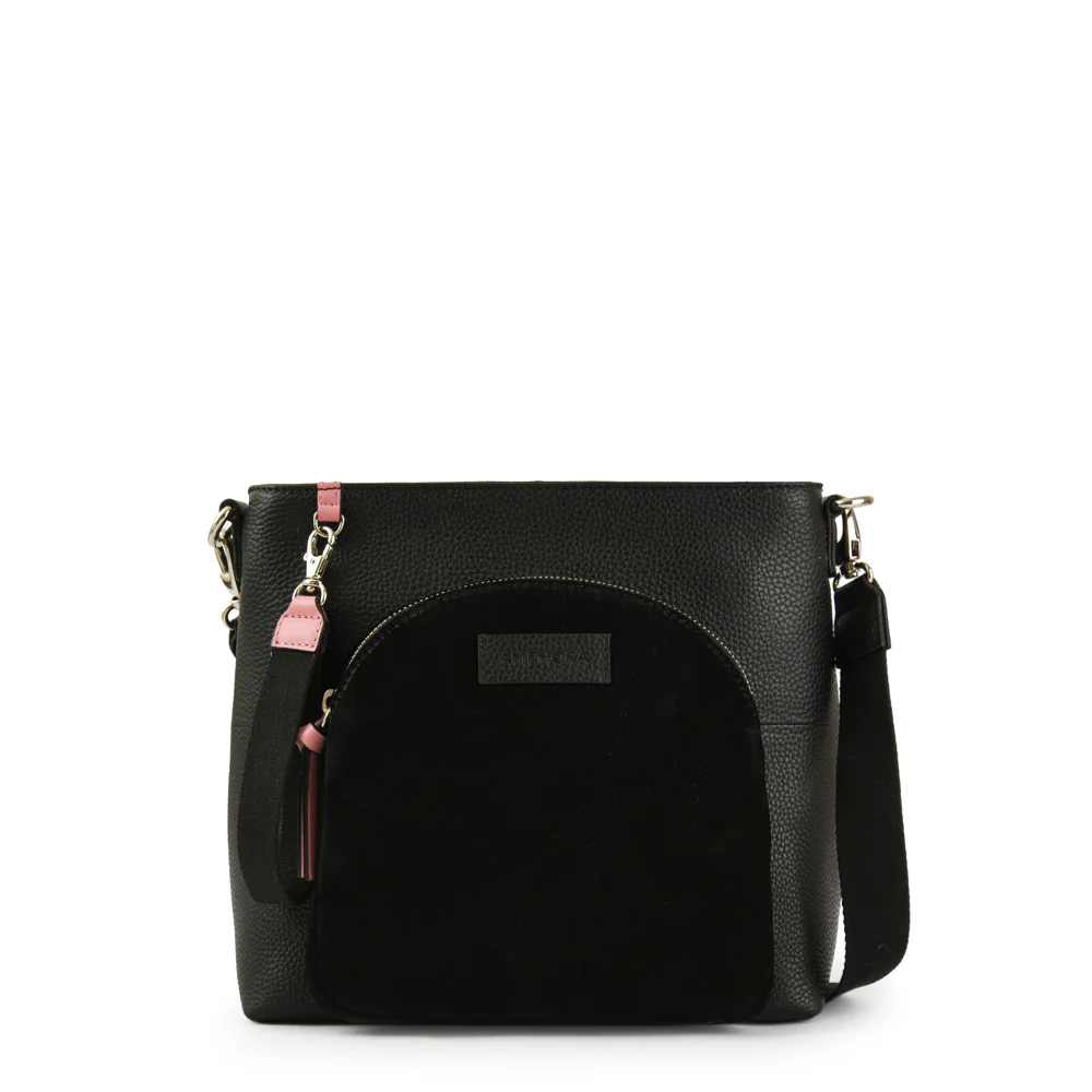 BANDOLERA CUERO NILE NEGRO