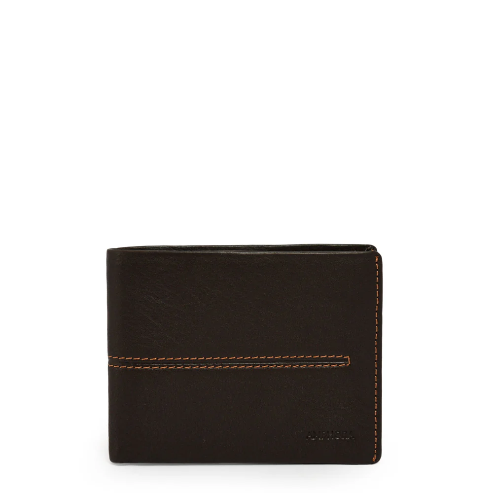 BILLETERA CUERO CON ALETA FRANKFURT MARRÓN