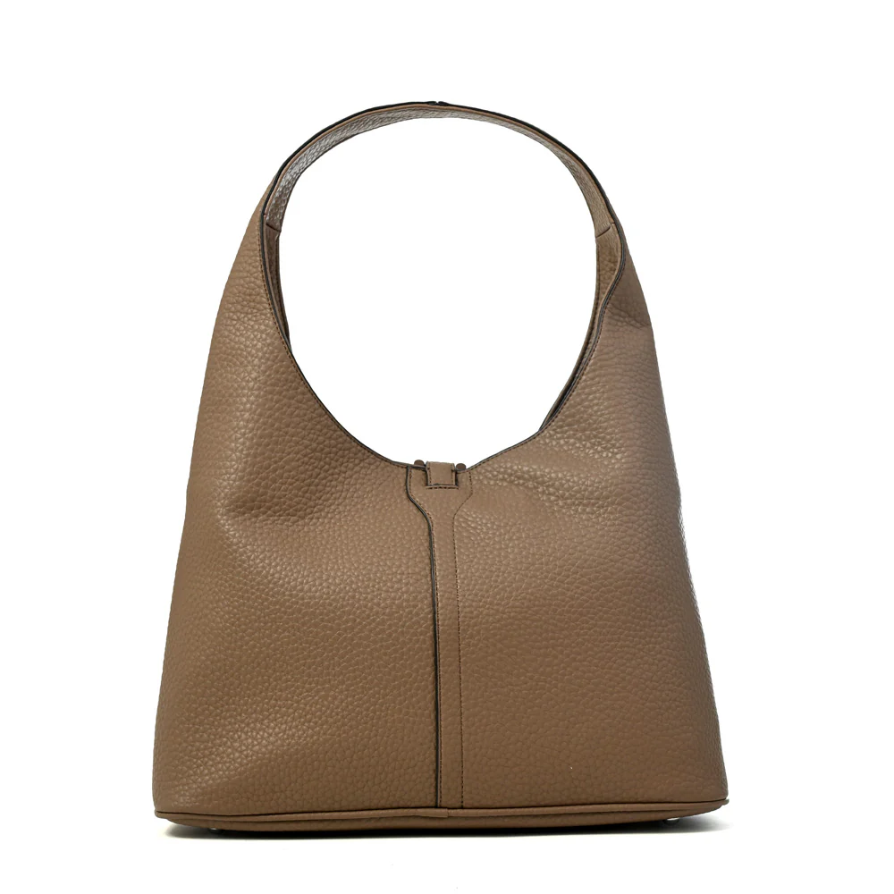 CARTERA CORTE OVAL CORIA TAUPE - Image 3