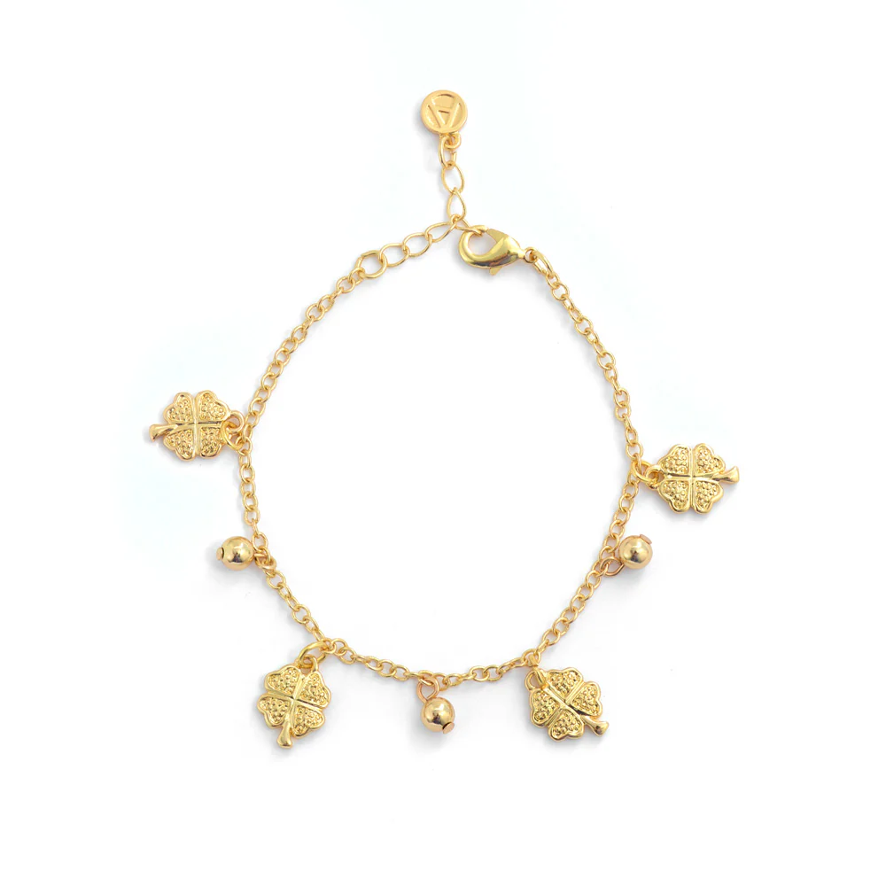 PULSERA CON COLGANTE TREBOL GOLD