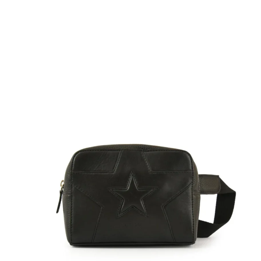 RIÑONERA CUERO ETOILES NEGRO